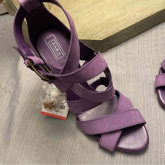 NWT Zara Purple Suede Stiletto Heels Made in Spain 39 - Picture 8 of 12